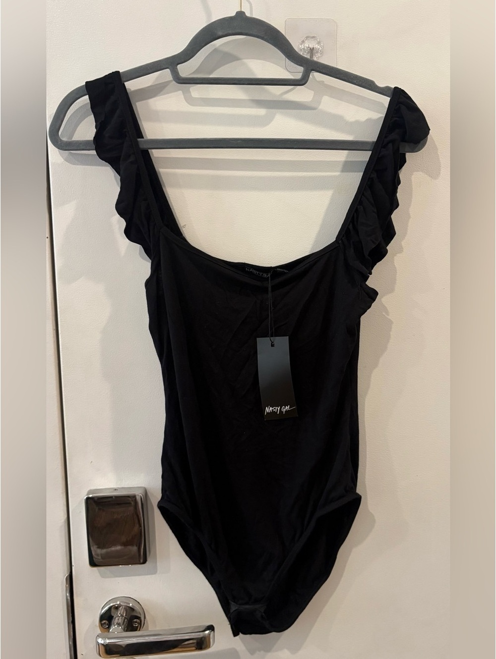Nasty Gal Black Crewneck Tank Bodysuit NWT